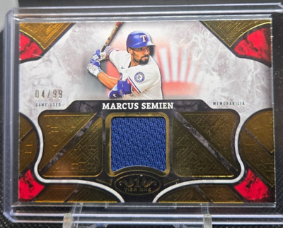 2025 Topps Tier One Marcus Semien Game Used Relic 4/99 #T1R-MS Texas Rangers