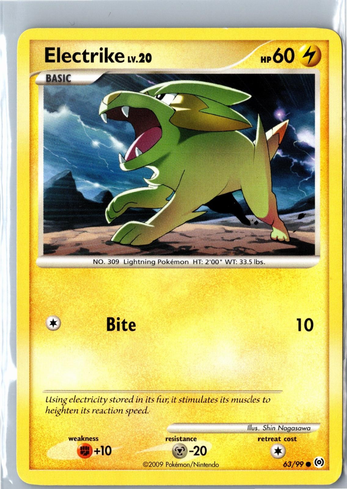 Pokemon Card - Electrike Arceus 63/99 2009 Common Heavily Played