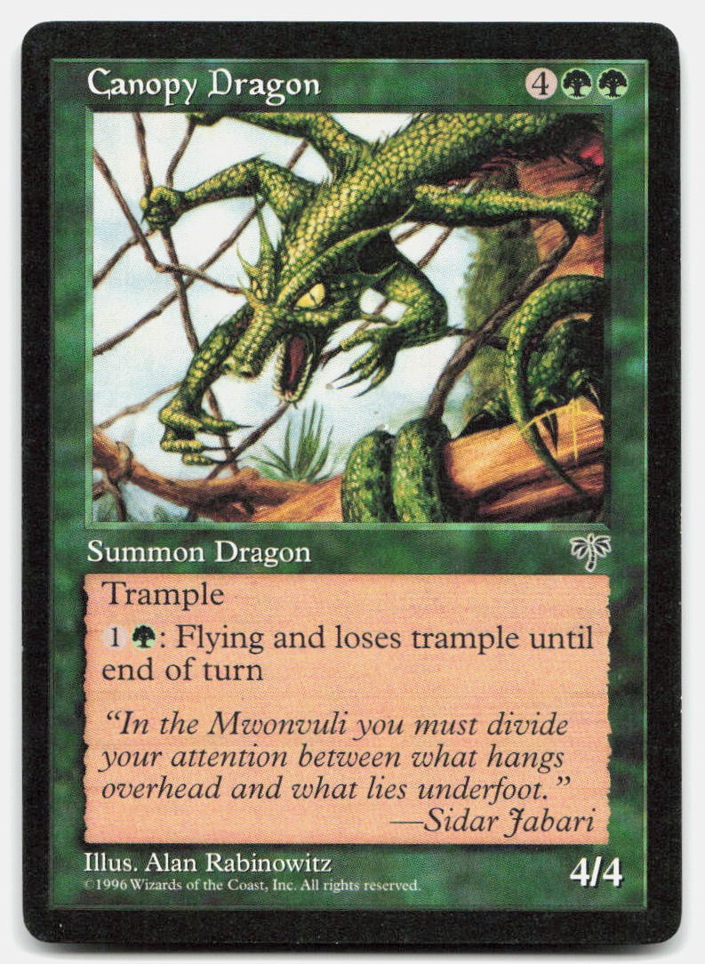 Canopy Dragon Rare Mirage Magic: The Gathering Lightly Played