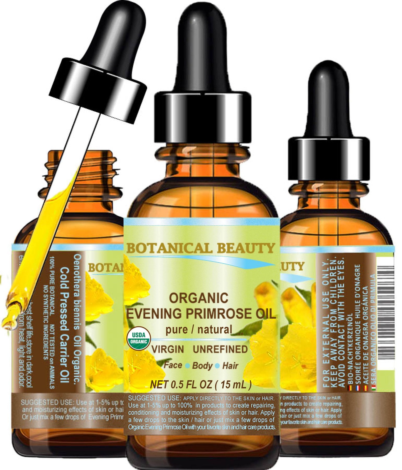 Organic Evening Primrose Oil Certified Natural Skin Moisturi