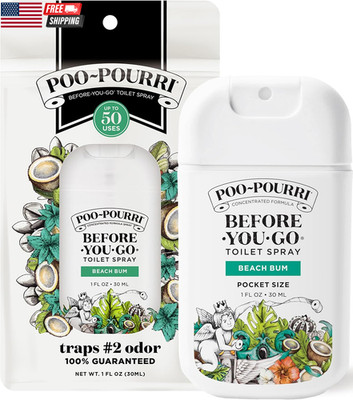 Before-You-Go Pocket Toilet Spray, Travel Essentials, Beach Bum, 1 Fl Oz, up to