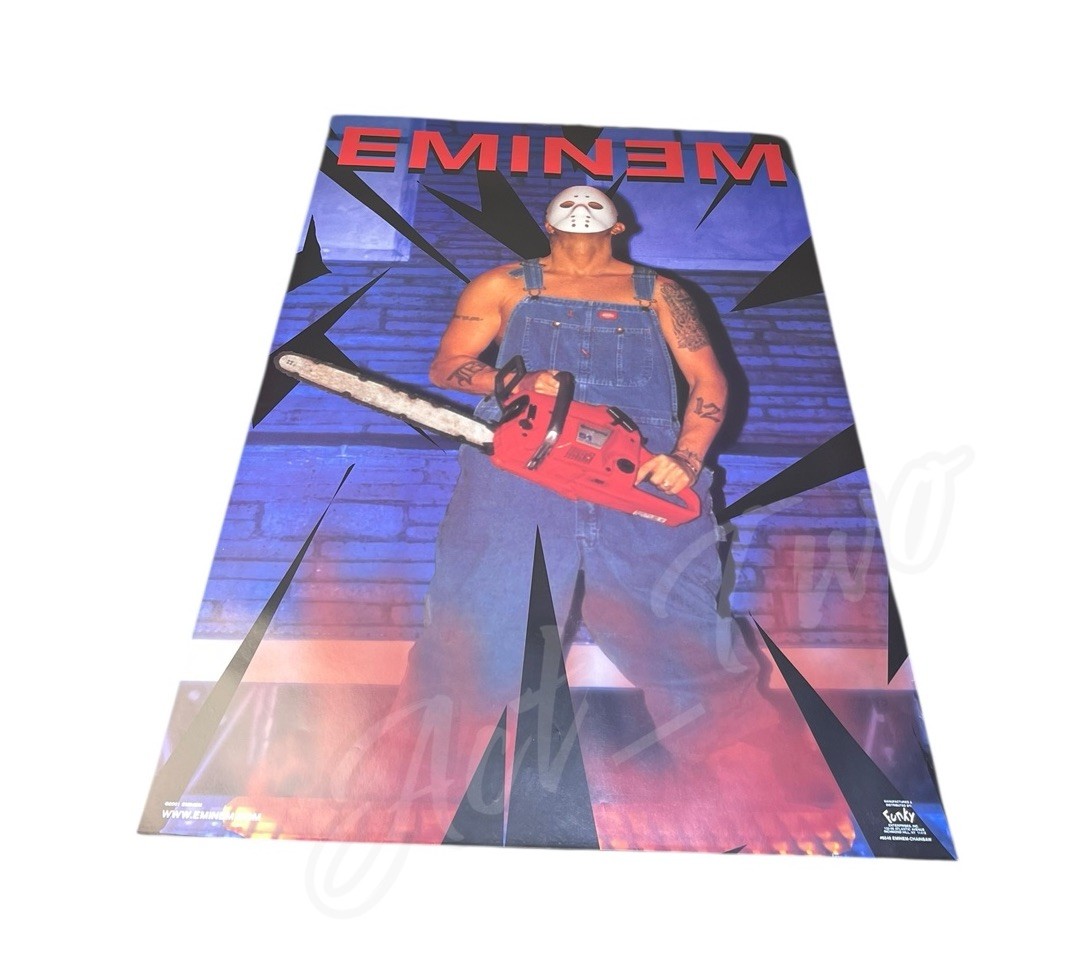 Vintage 2001 Eminem Chainsaw 22.25”x34.5” RARE Hip Hop Rap