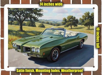 Metal Sign - 1970 Pontiac GTO 9 Oil Painting - 14x10