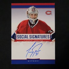 2013-14 Panini Crown Royale Social Signatures Auto Carey Price #SS-CP Montreal