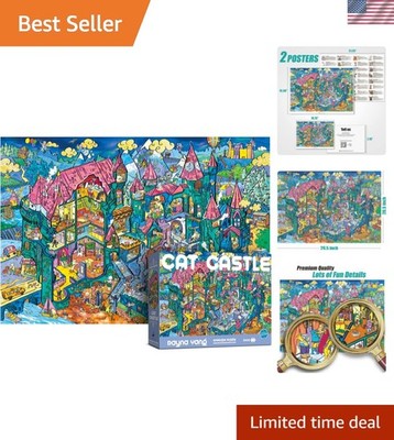 Creative 1000 Piece Cat Castle Puzzle - Effortless Assembly, Durable Quality