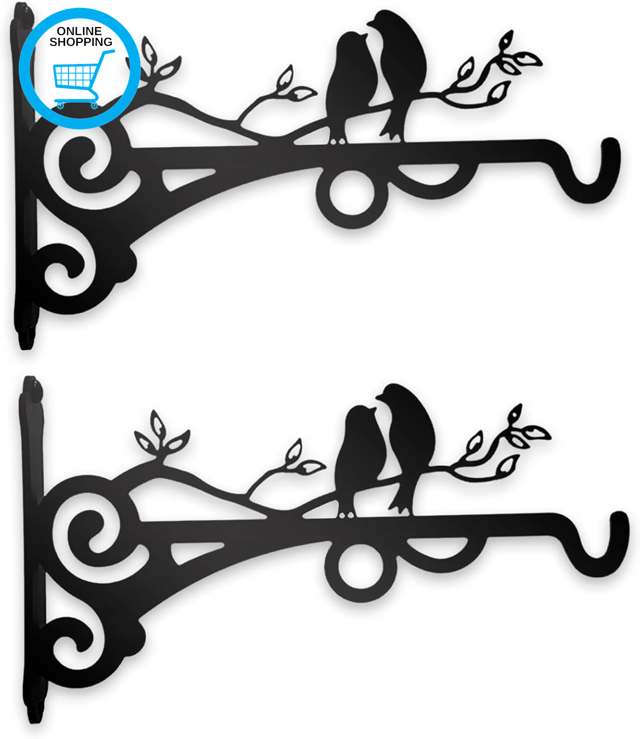 2PCS Heavy Duty Hanging Basket Brackets，Wall Mounted Plant Hangers for Gardens/P