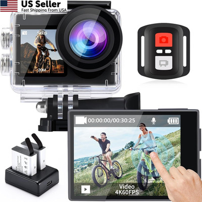 icefox i8 4K Action Camera, 20MP Sports Camera with EIS, 5X Zoom Jet Black