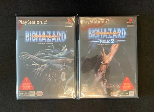 PS2 Resident Evil Biohazard Outbreak 1 & File 2 game set Japan Tested