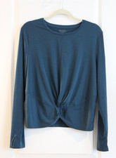 Athleta Teal Blue Essence Twist Top Sz XL