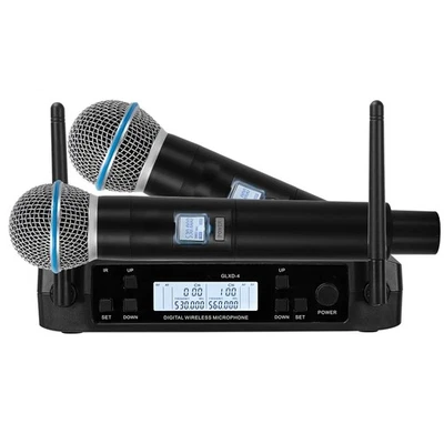 BRANDED New GLXD4 Vocal Dual Channel Wireless Microphone SHURE 2 BETA58A GLXD24 EU Plug