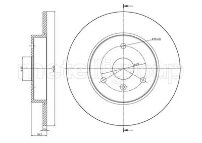 2x Disque de frein plein 23-0943C METELLI pour SMART FORTWO Coupé FORTWO Cabrio - Photo 1/4