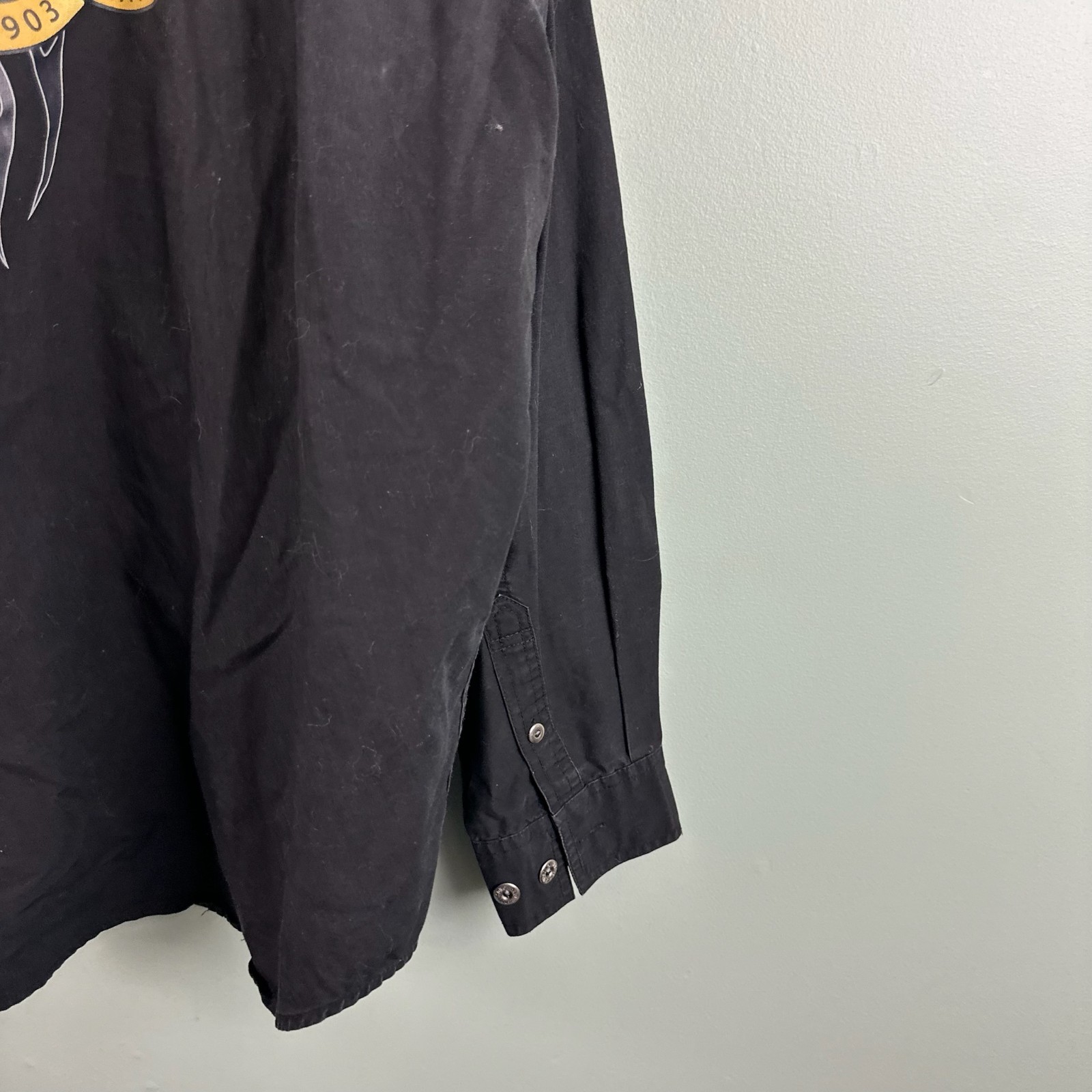 Harley Davidson Black Eagle Flame Long Sleeve But… - image 12