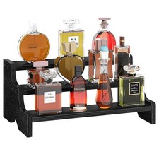 Wood Cologne Organizer for Men, 3 Tier Display Riser Stand with Handle, Perfu...