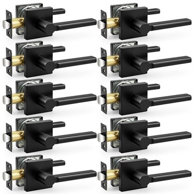 Probrico Interior Passage Door Handles, 10 Pack Matte Black