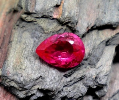 Shiny Burma Pink Ruby Pear Cut 8-10 Ct Natural Loose EGL Certified Gemstone