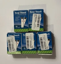 Easy Touch Blood Glucose Test Strips (250 Strips) EXP 12/2025 - LOT OF 5. New