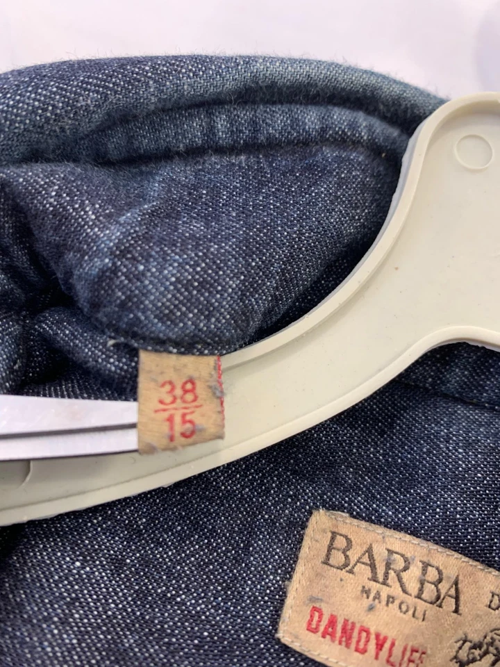 Barba Napoli Dandylife Denim Button-Up Shirt Men’s Medium (38/15) Italy #C2 - Image 4 of 4