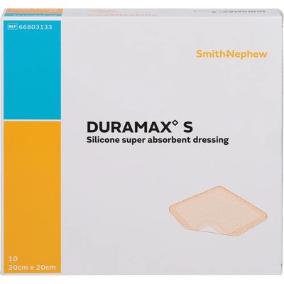 Duramax s 20x20 cm Superabsorber Silikonverband 10St - PZN 19151115
