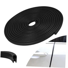  16.4Ft (5M) Car Door Edge Guards, Rubber U Shape Automotive Door 16.4FT Black