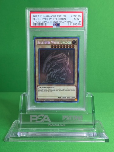 YU-GI-OH 2022 GHOST/PAST 2ND BLUE-EYES WHITE DRAGON GHOST RARE EN175 PSA 9