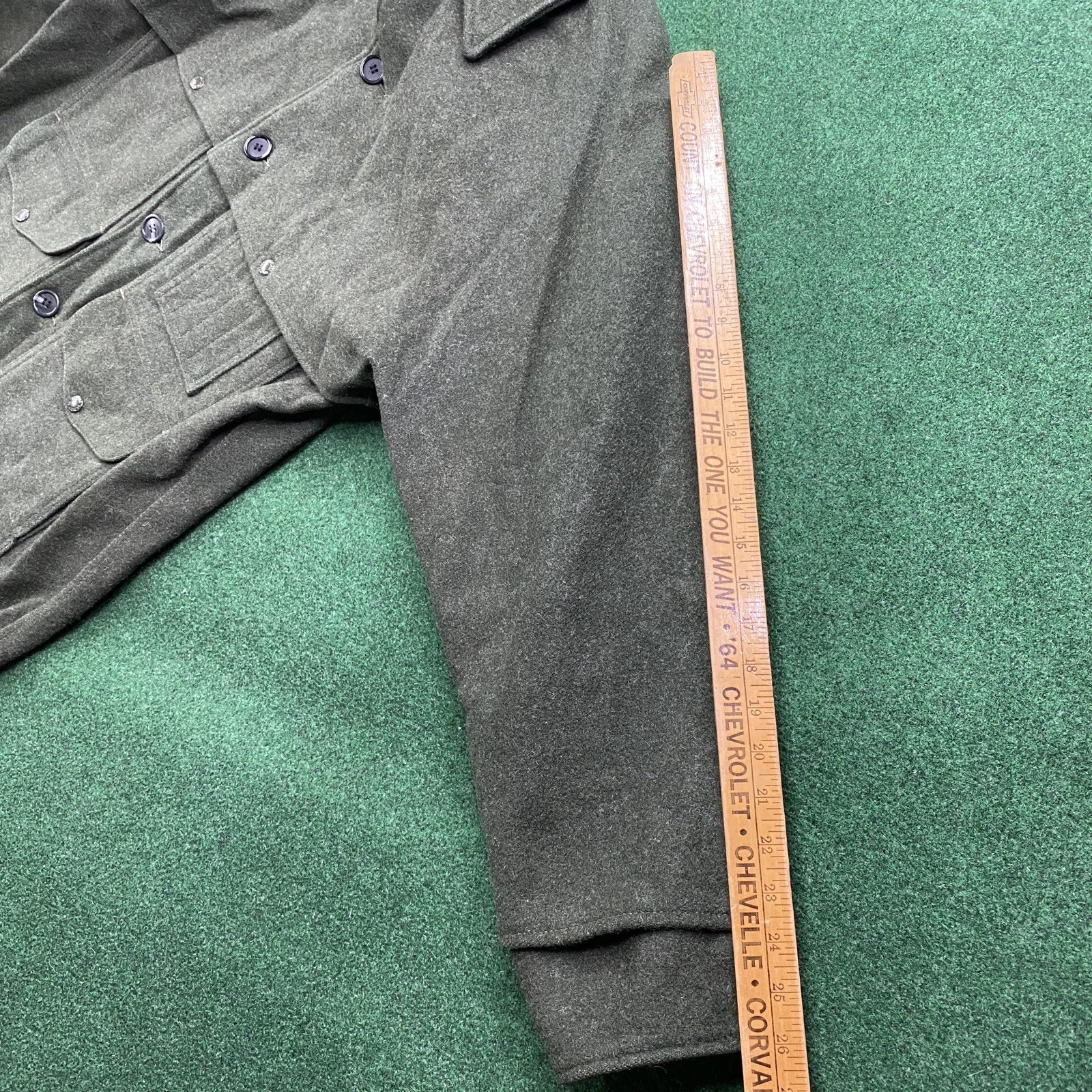 Vintage Filson Mackinaw Coat Mens L Green Double Breasted Wool Cruiser USA MADE - product detail image 12