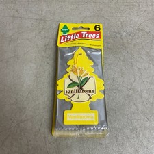 Little Trees Car Air Freshener Vanillaroma 6 Pack Hanging Long Lasting Scent