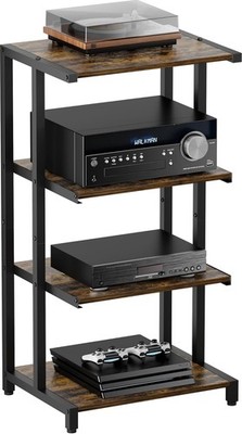 4-Tier Wooden Media Stand AV Media Stand Corner Shelf TV Accessories/Audiovisual