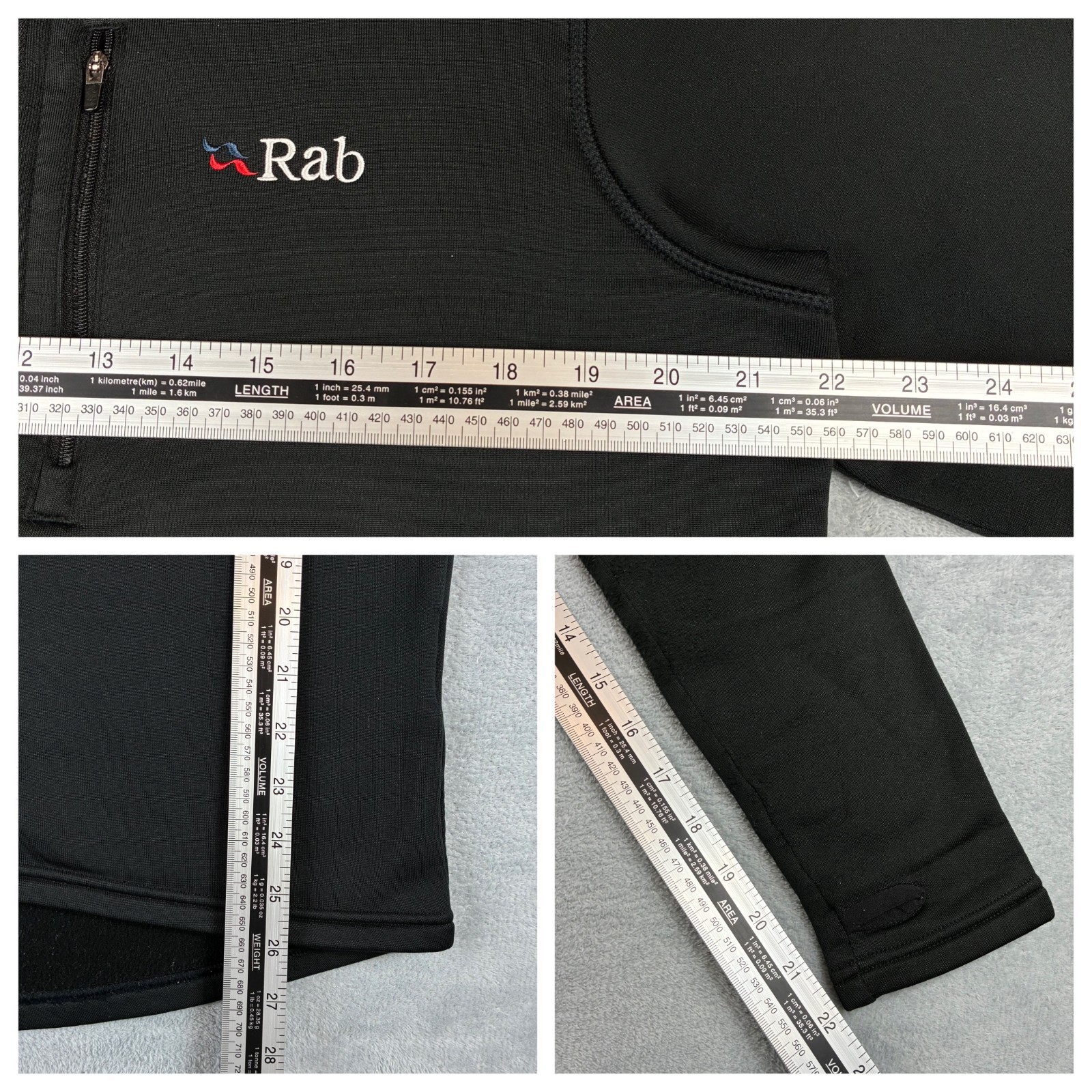 VTG Rab Power Stretch Pro Black Fleece Lined Size XL 1/4 Quarter Half Zip Jumper image 6
