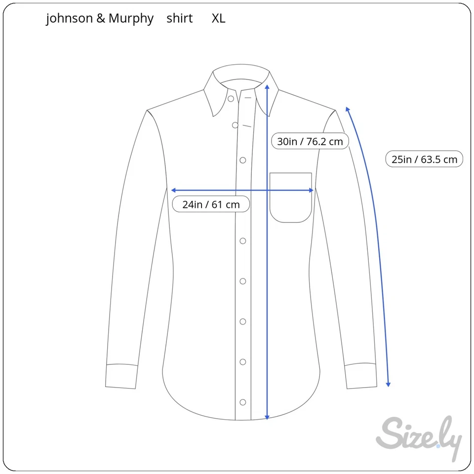 Camisa de vestir johnson & Murphy a cuadros para hombre talla XL todo algodón manga larga Foto 2 de 4