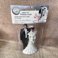 1998 Wilton Happiest Day Bride and groom black tux 4.5" cake topper NOS