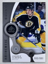 Andrew Alberts 2005-06 SP Game Used Edition Authentic Rookie RC /999 #141 Bruins