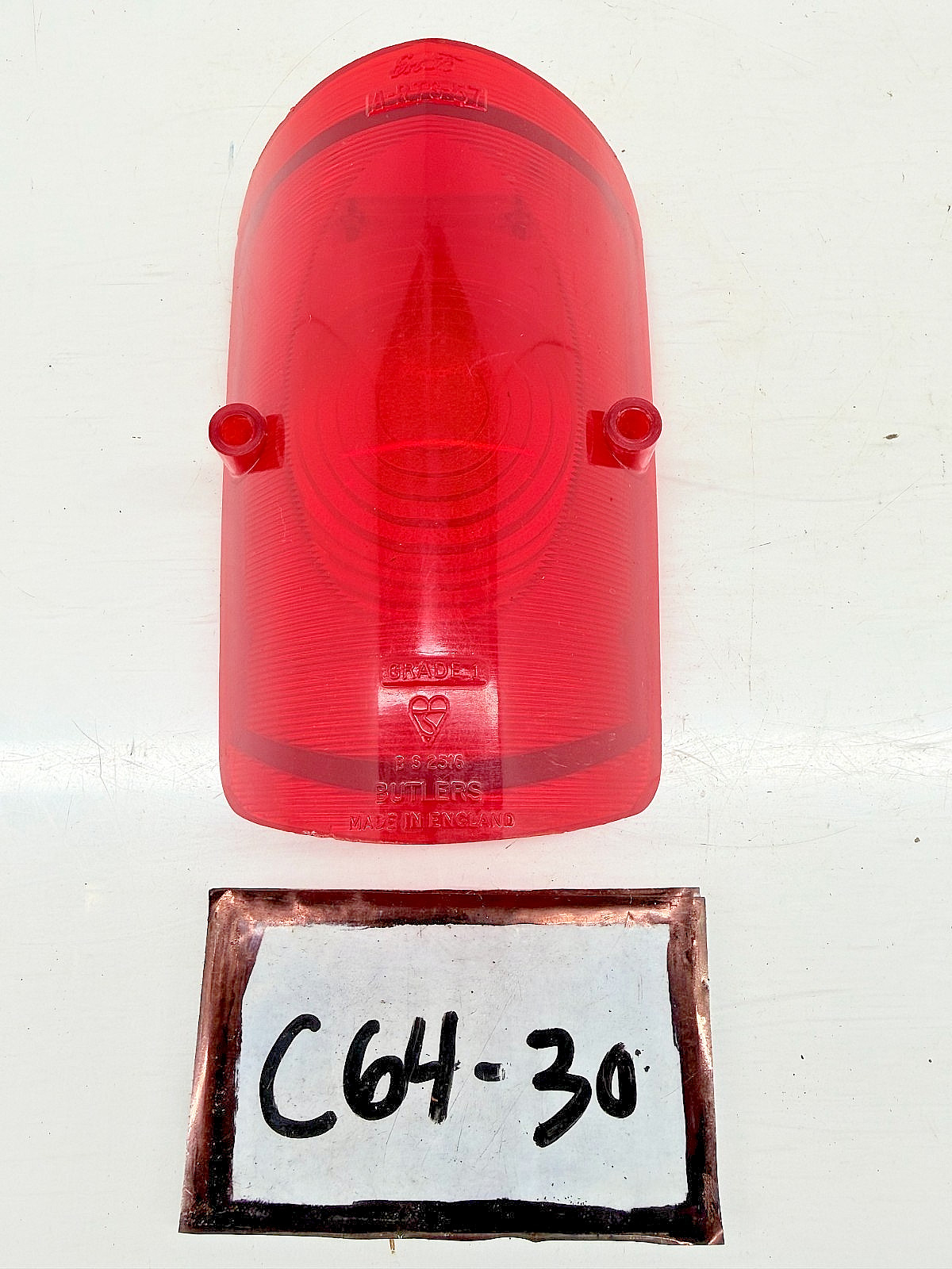 NOS 1950 - 1960 FORD ANGLIA 100E REAR RED LENS BUTLERS ENFO A-RTS-57 C64-30