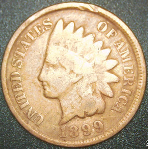 1899-P Indian Head Penny w/DDD-R. Buy & get a free coin.