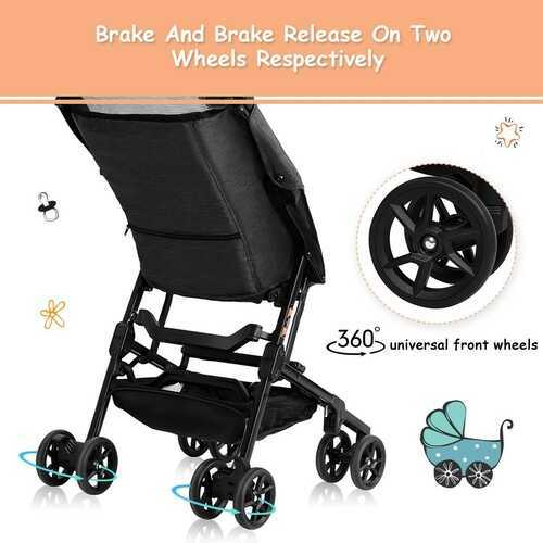 costway buggy portable pocket compact lightweight stroller easy handling folding travel