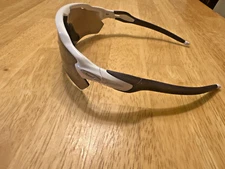 Custom Radar EV Oakleys  Polished White Frame Prism Gray Polarized Lens 