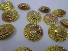 Vintage Gold Rounded Shank Buttons with Dark Shadows 35mm Lot of 2 B101-6