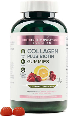 NatureWise Collagen Gummies with Biotin, Vitamin C, E, & Zinc, Hair Skin & Nails