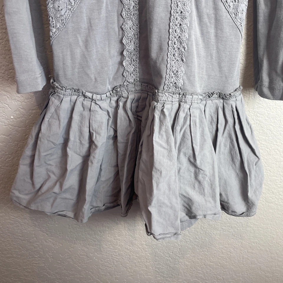 Naartjie Kids Girls Ruffle Long Sleeve Dress Tunic Gray  Sz 7 Boutique - Image 3 of 4