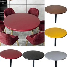 60-140cm Rund Tuch Tischdecke Elastisch Wasserdicht Abwaschbar für Esszimmer
