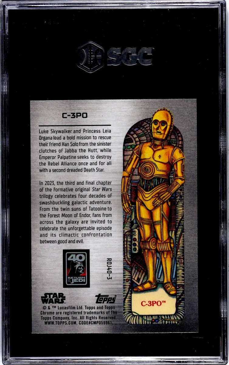 2023 Topps Chrome Star Wars ROJ40-3 c3po 49th Anniversary Poster