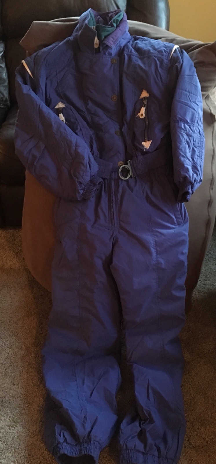 EDELWEISS VINTAGE SKIWEAR INSULATED PURPLE SKI SNOWMOBILE SUIT WOMENS