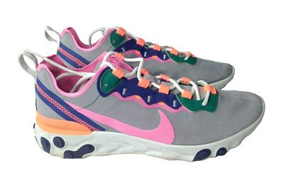 Nike React Element 55 Women's Shoes Size 9 M Wolf Grey Multi-Color 