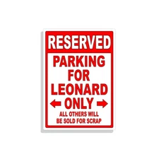 Personalized Parking Sign Wall Decal Metal Sign No Parking Customized LEONARD