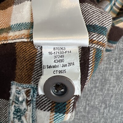 REI Longsleeve Flannel Shirt Mens Medium M Brown/Green Plaid