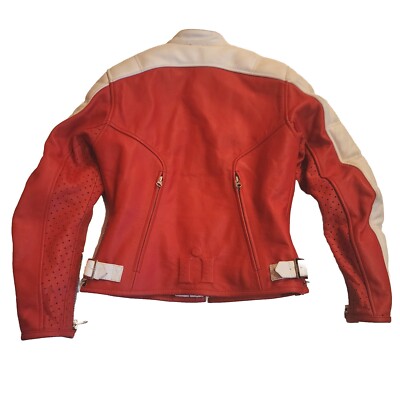 ICON Tuscadero Leather Motorcycle Moto Street Racing Jacket Red