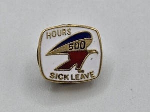 Vintage USPS United States Postal Service 500 Hours Sick Leave Pin Pinback Lapel
