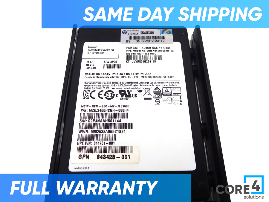 HP 879386-001 400GB 12G SAS 2.5 SFF - N9Y06A, 843423-001, 844283 