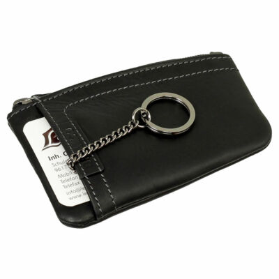 Leder-Schlüsseletui Mit Reißverschluss – Schlüsseltasche Mit Karabiner & Fach