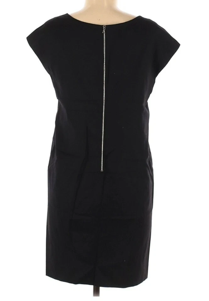 Vestido recto Narciso Rodriguez para mujer cuello en V mezcla de lana crepé EE. UU. 6 negro Italia Foto 2 de 4