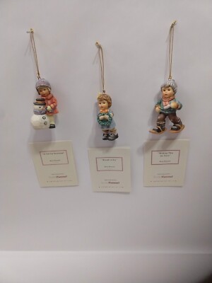 Vintage Studio Hummel 96036 Set #6, 3 Ornaments w/Box Berta Hummel/COA's NOS